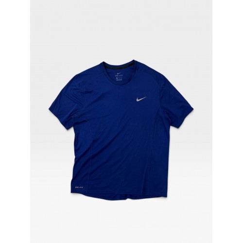 Nike Dri-FIT Running T-Shirt Royal Blue with Reflective Swoosh